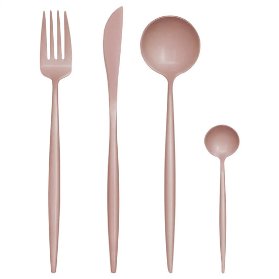Avian 16 Pc Matte Pink Cutlery Set