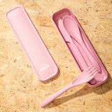 Malmo 3 Pc Pink Wheat Straw Cutlery Set