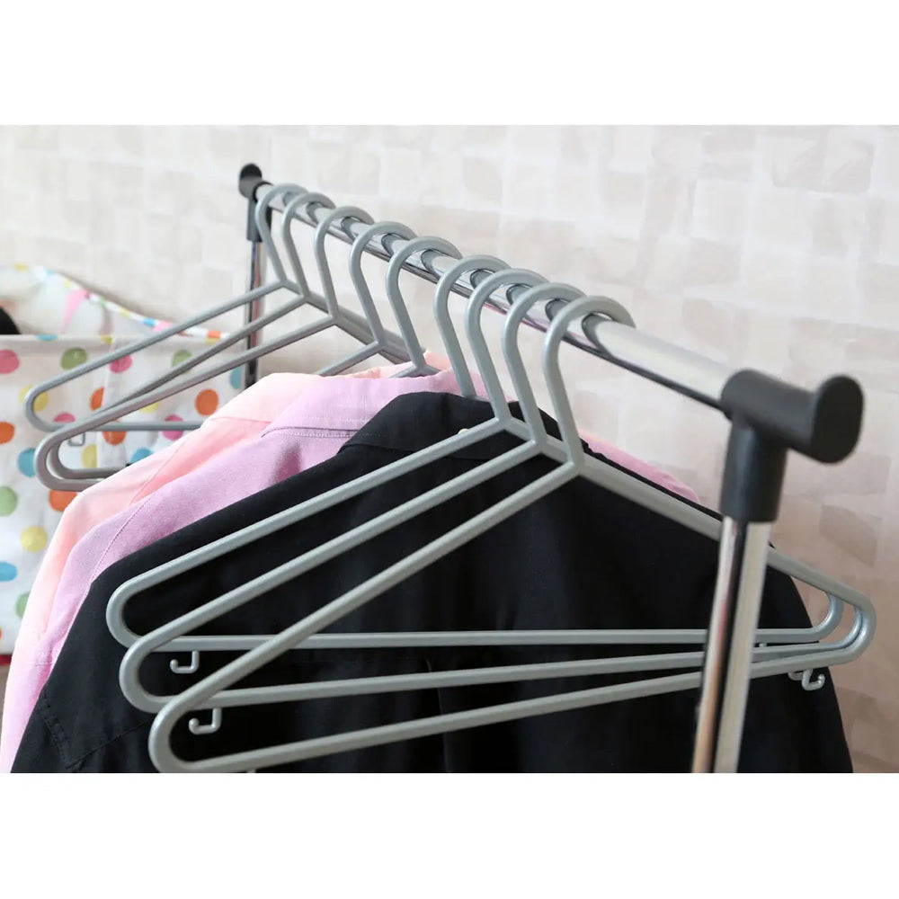 Nashua Set Of Ten Grey Plastic Hangers