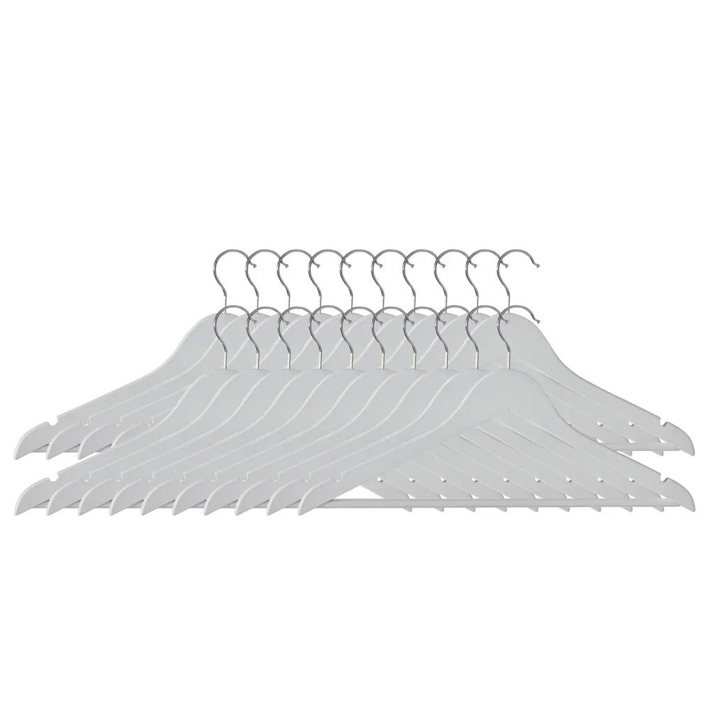 Nashua Set Of Twenty Matte White Clothes Hangers