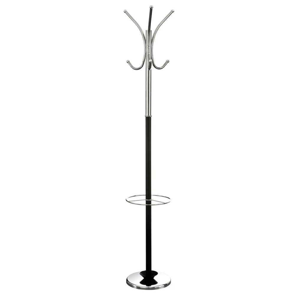 Agnano Black And Chrome Floor Standing Coat Stand