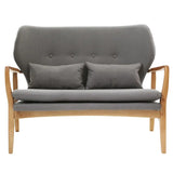 Stockholma Grey Sofa With Birchwood Frame