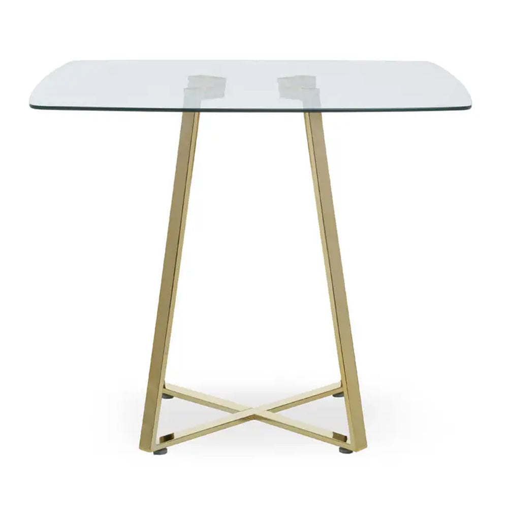 Metropole Square Gold Finish Dining Table