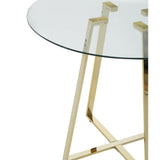 Metropole Round Gold Finish Dining Table