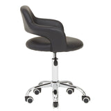 Ciano Black PU Home Office Chair With Curved Back