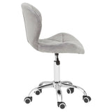 Ciano Grey Velvet Quilted Home Office Chair