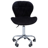 Ciano Black Velvet Quilted Home Office Chair