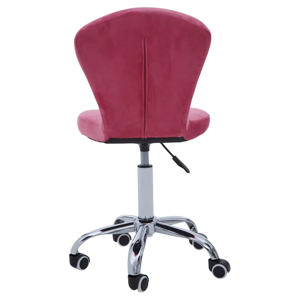 Ciano Pink Velvet Buttoned Home Office Chair