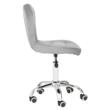 Ciano Grey Velvet Buttoned Home Office Chair