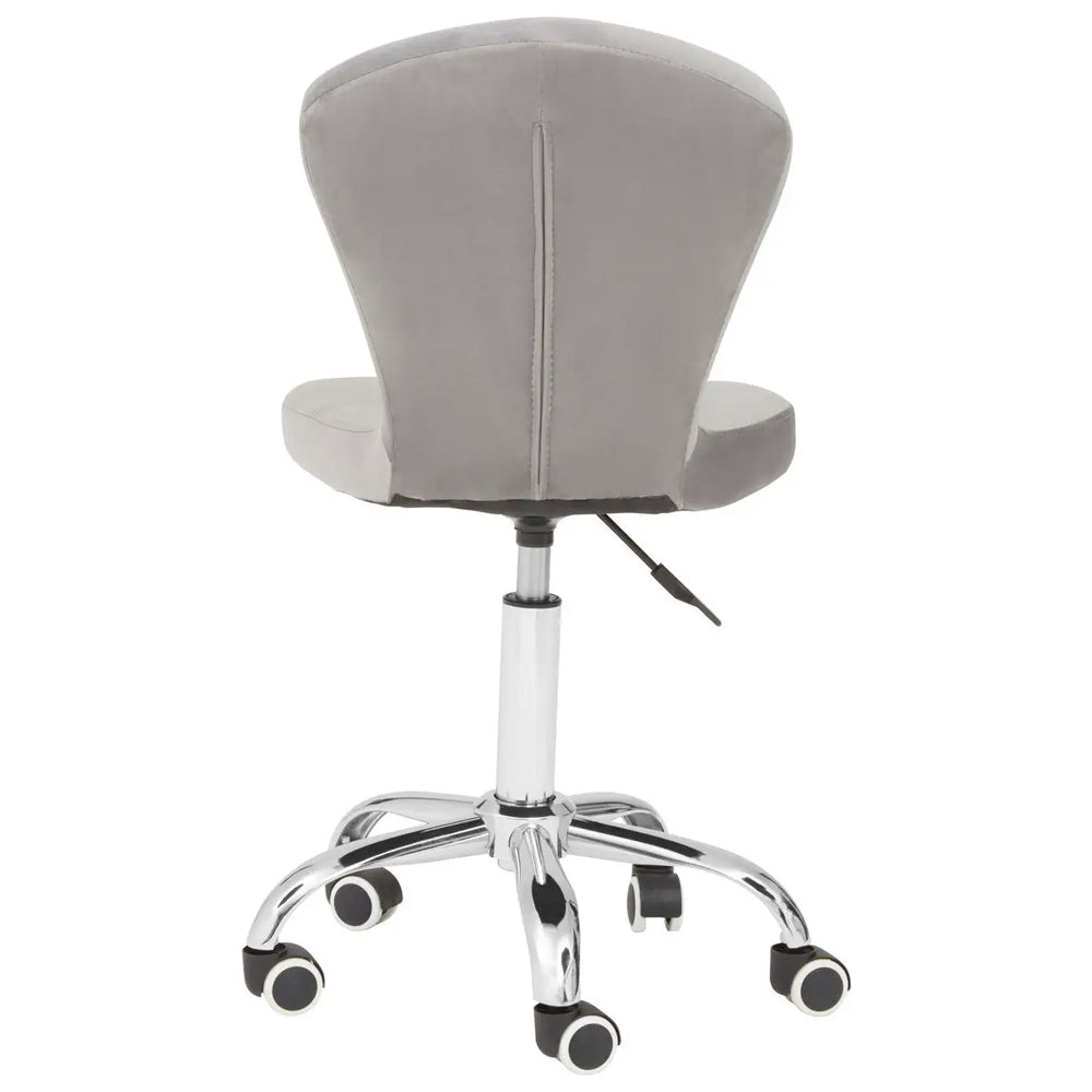 Ciano Grey Velvet Buttoned Home Office Chair