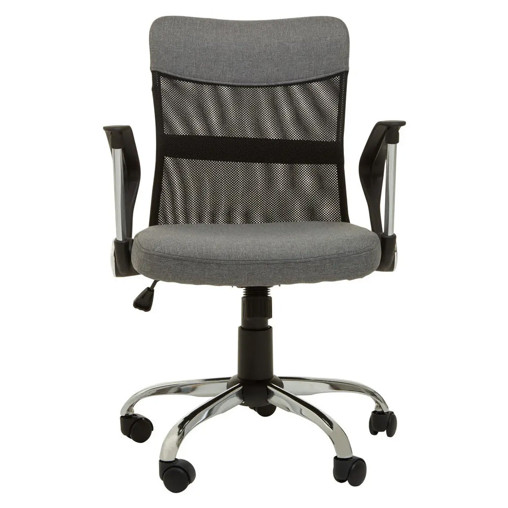 Ciano Grey Home Office Chair With Chrome Arms