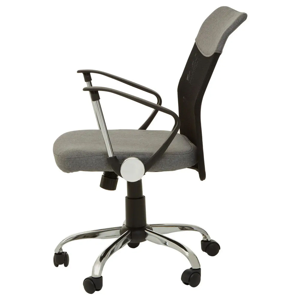 Ciano Grey Home Office Chair With Chrome Arms