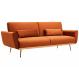 Hutton Burnt Orange Velvet Sofa Bed