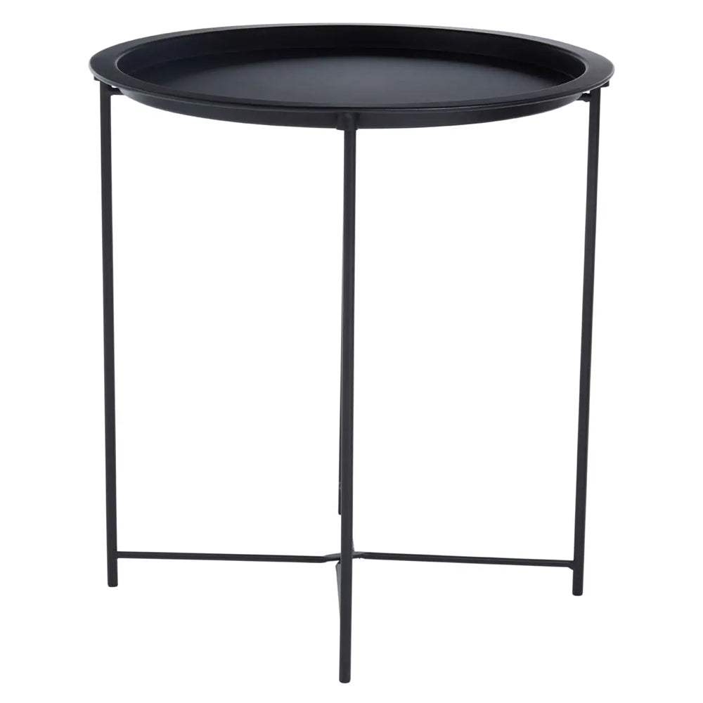 Acera Round Black Side Table