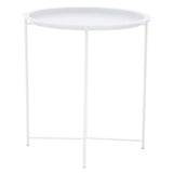 Acera Round White Side Table