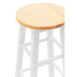Allen Chester Wood White And Natural Kitchen Bar Stool