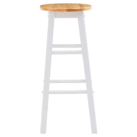 Allen Chester Wood White And Natural Kitchen Bar Stool