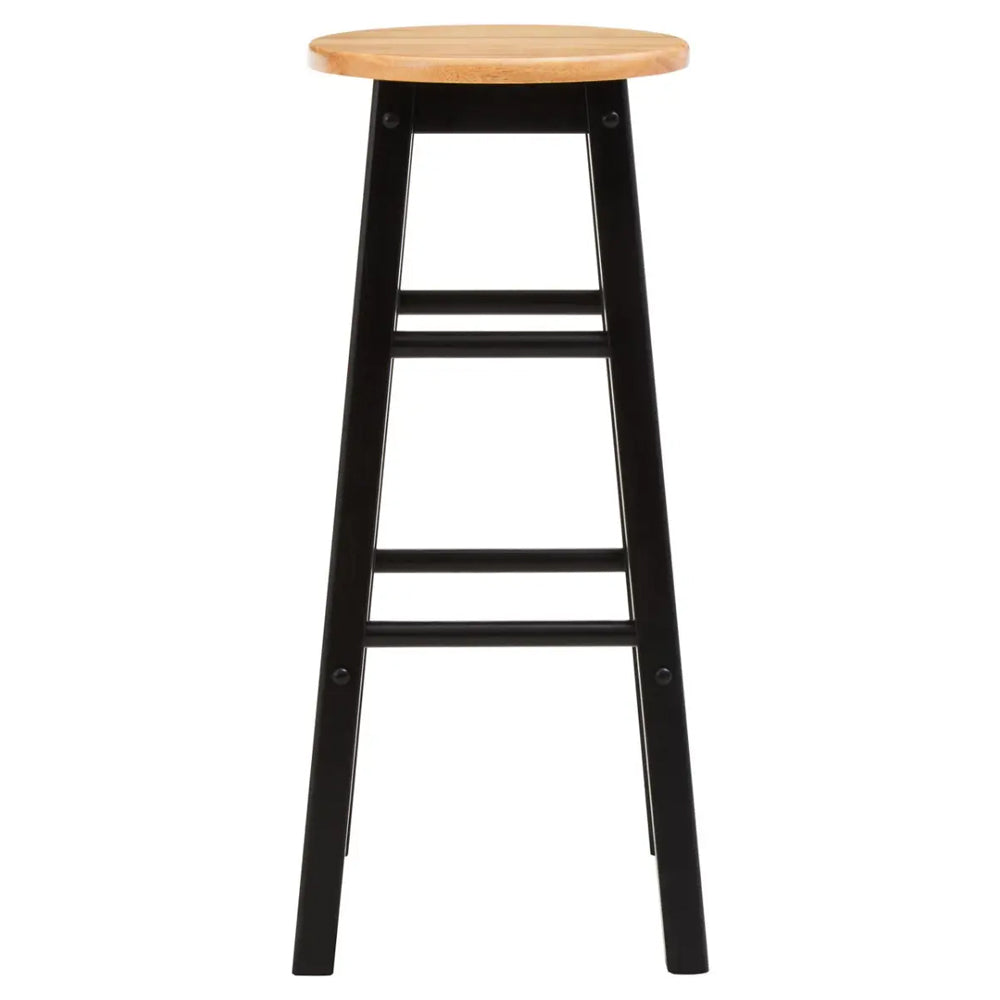 Allen Chester Wood Black And Natural Kitchen Bar Stool