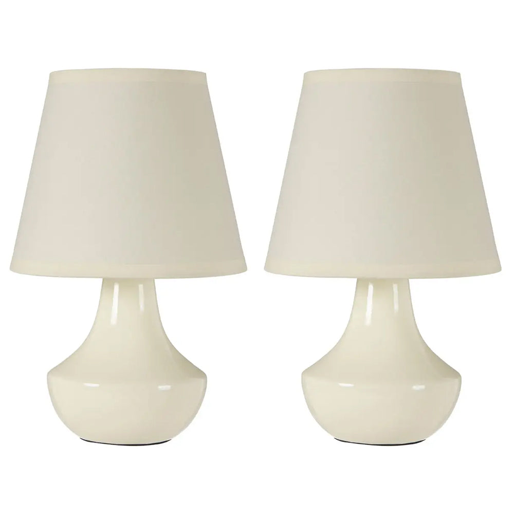 Bokchito Set Of Two Cream Ceramic Table Lamps