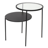 Trinta End Table With Glass And Metal Tops