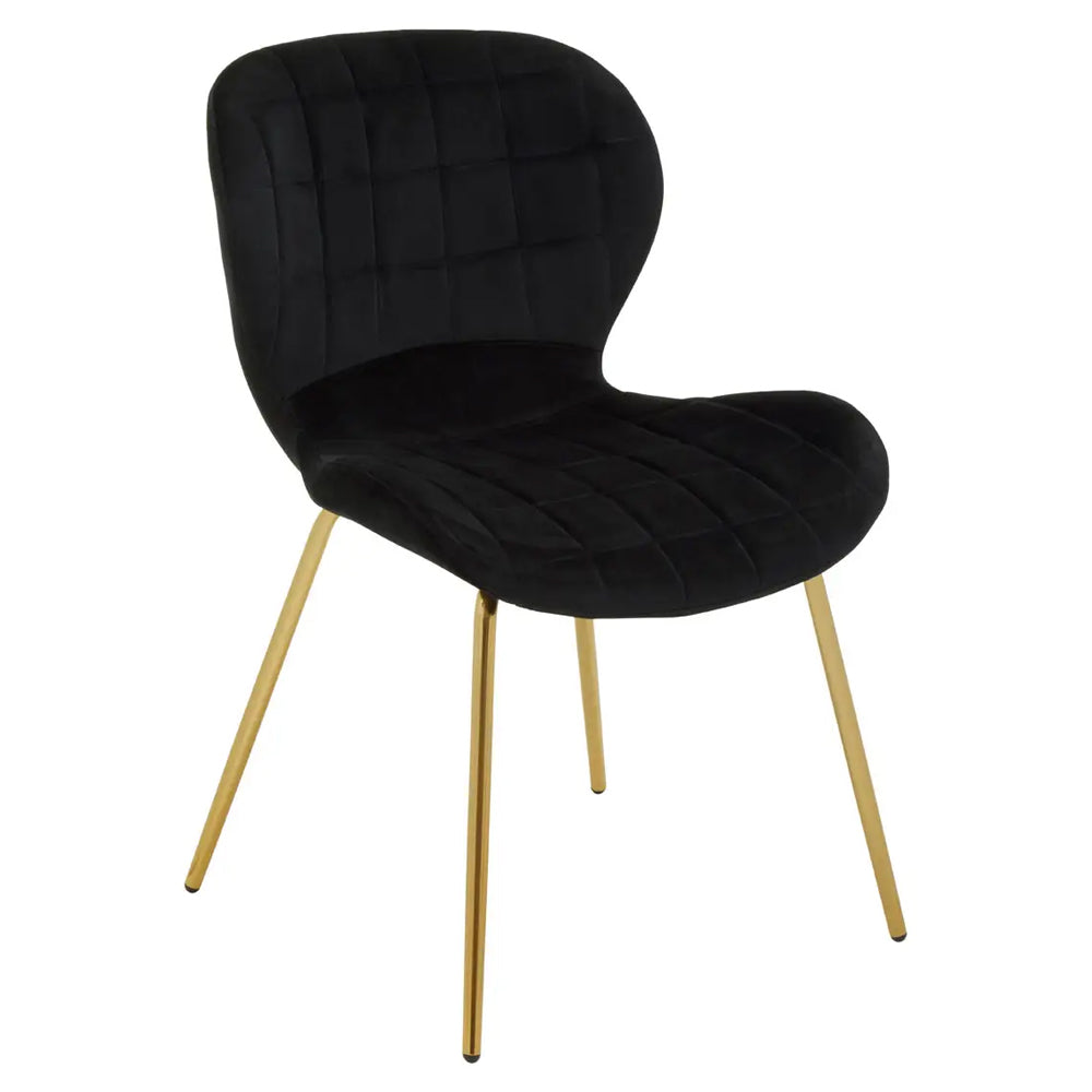 Wotton Black Velvet Dining Chair