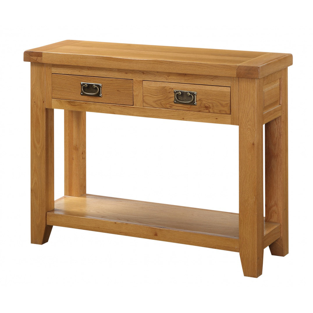 Acorn Solid Oak Console Table 2 Drawers