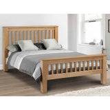 Amsterdam Oak Double Bed High Foot End