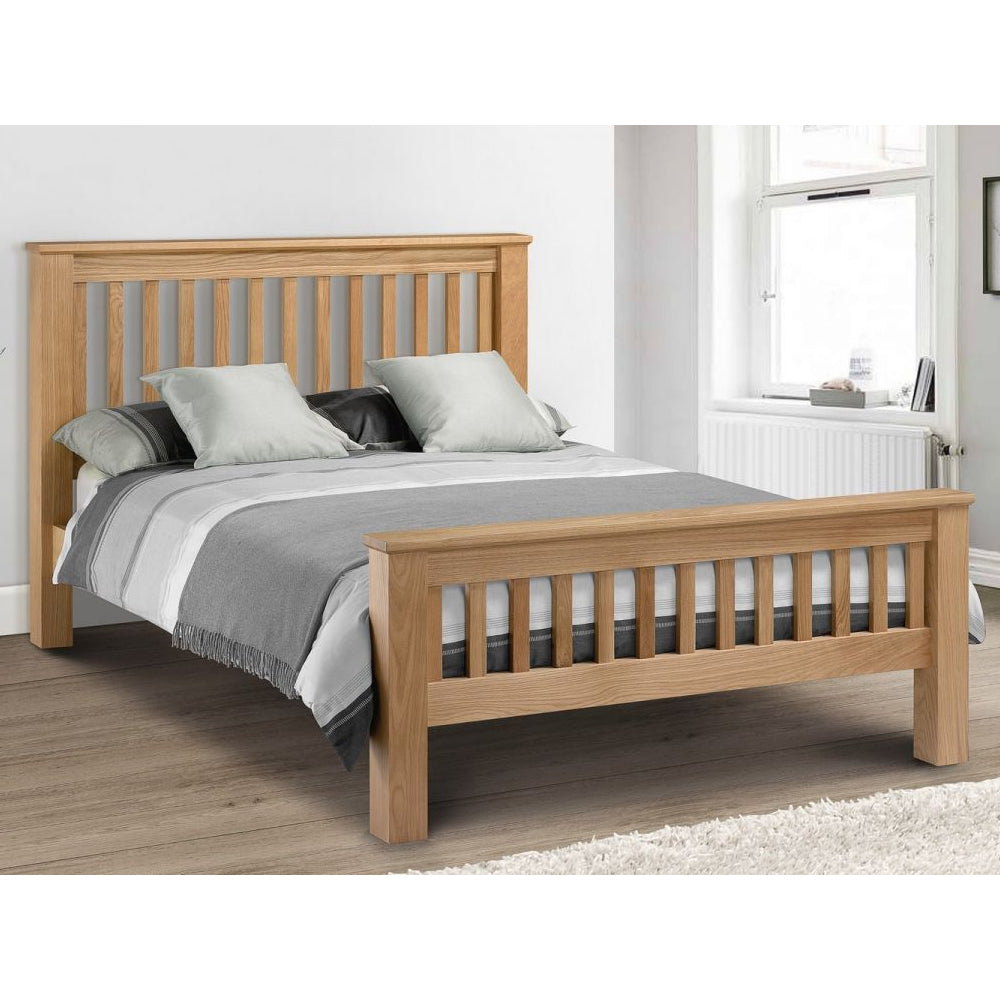 Amsterdam Oak King Size Bed High Foot End