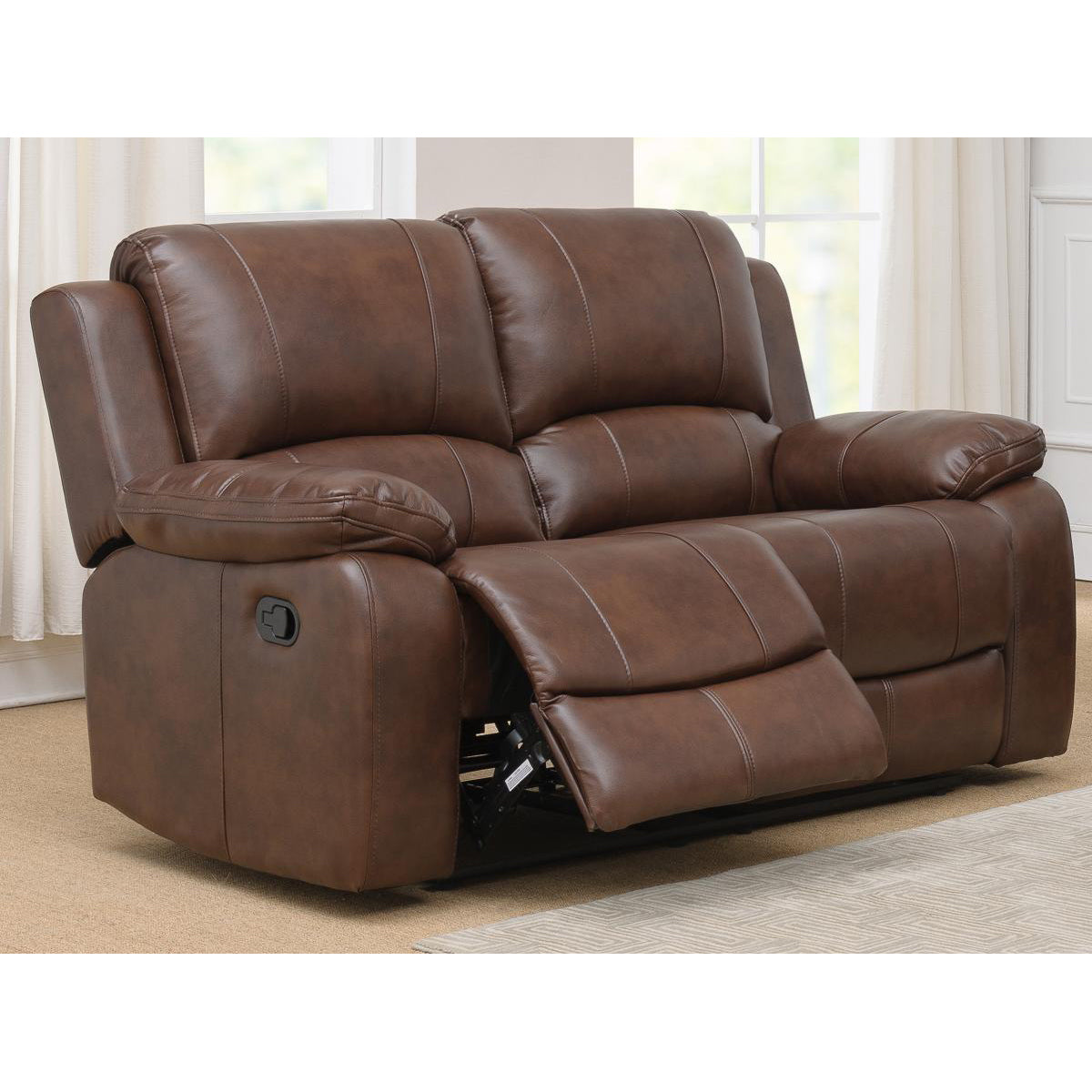 Andalusia Recliner Leathergel And PU 2 Seater Whiskey