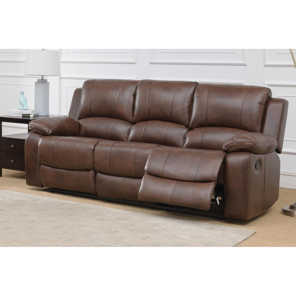 Andalusia Recliner Leathergel And PU 3 Seater Whiskey