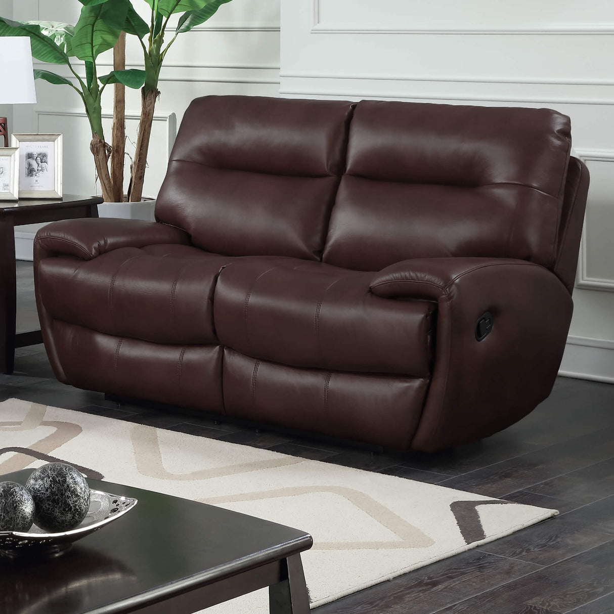 Bailey Recliner Leathergel And PU 2 Seater Brown