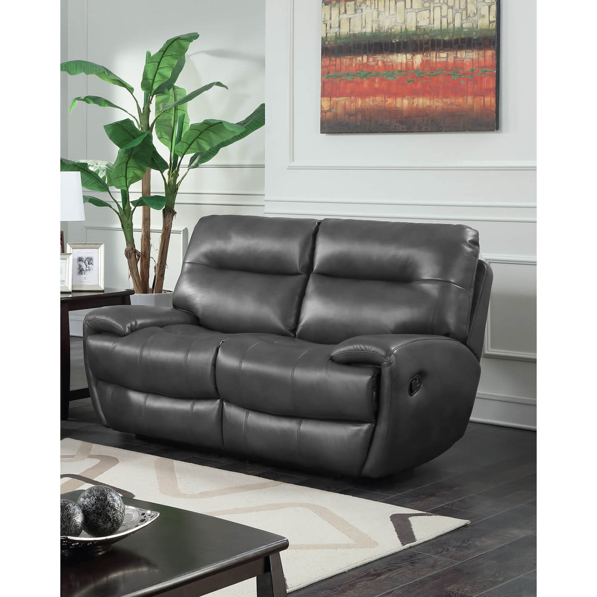 Bailey Recliner Leathergel And PU 2 Seater Grey