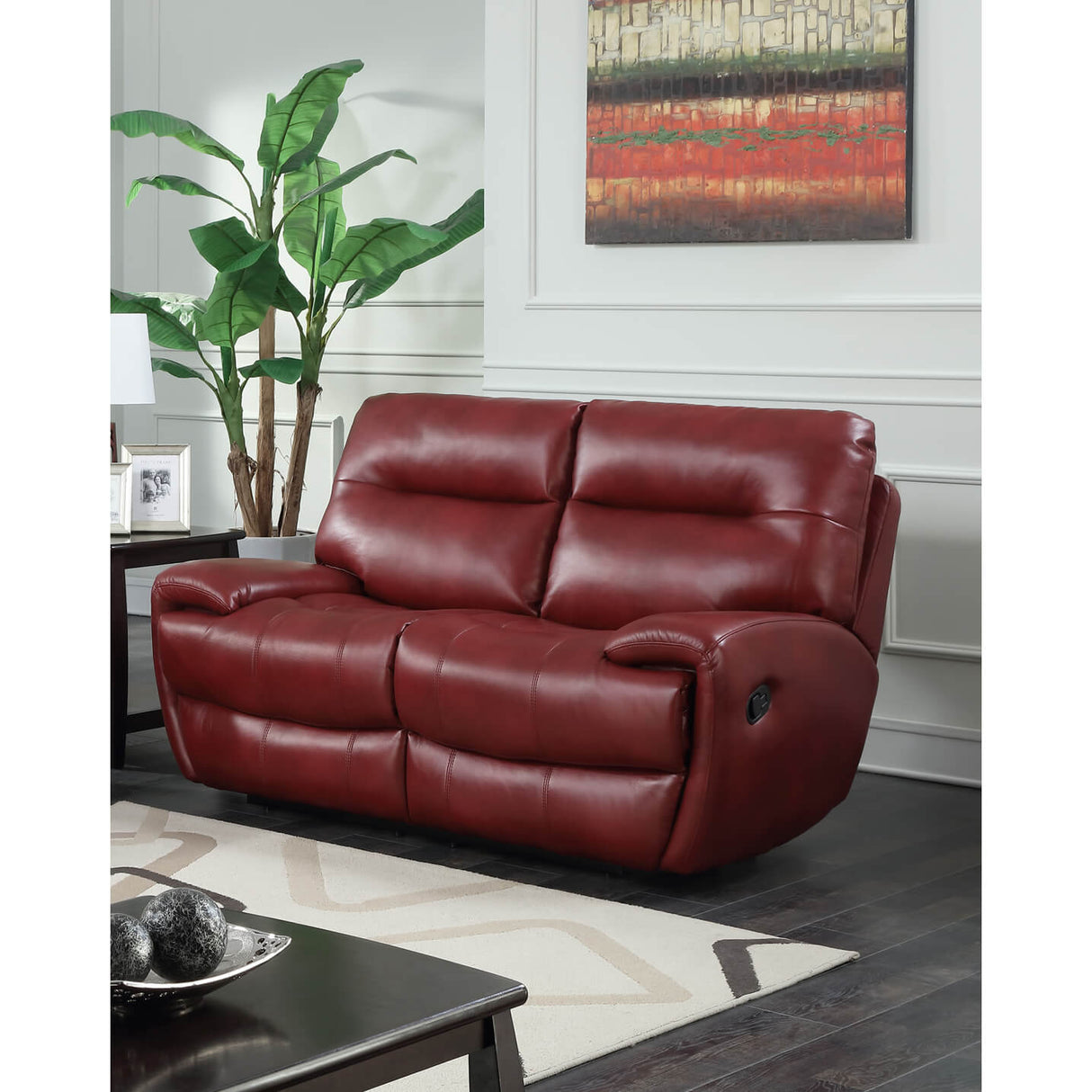 Bailey Recliner Leathergel And PU 2 Seater Red