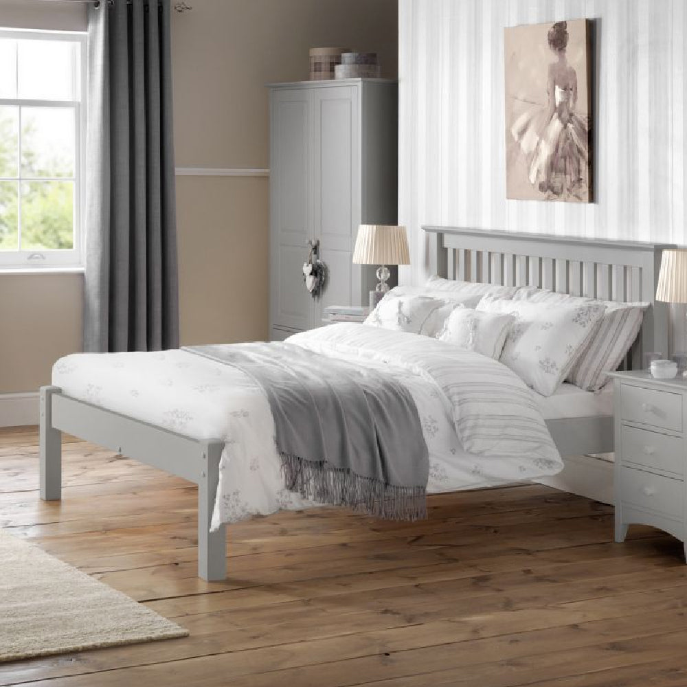 Barcelona Double Bed Low Foot End Dove Grey