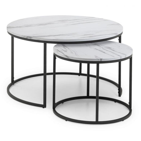 Bellini Round Nesting Coffee Table White Marble