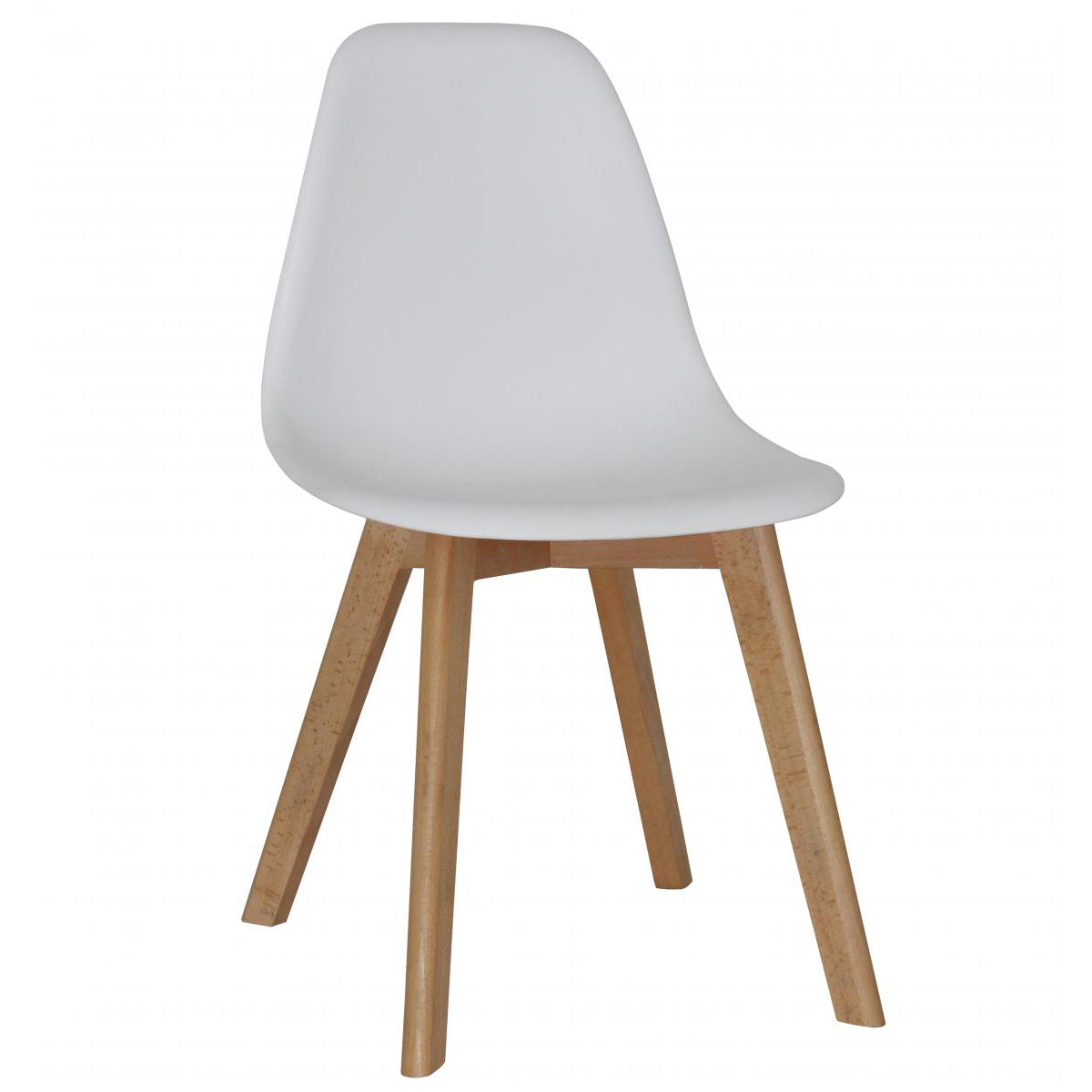 Belgium Plastic Chair With Solid Beech Legs White