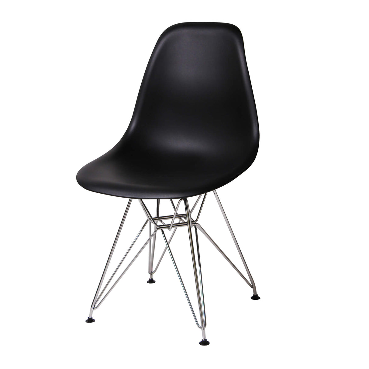 Bianca Plastic Chair Black With Steel Chrome Legs