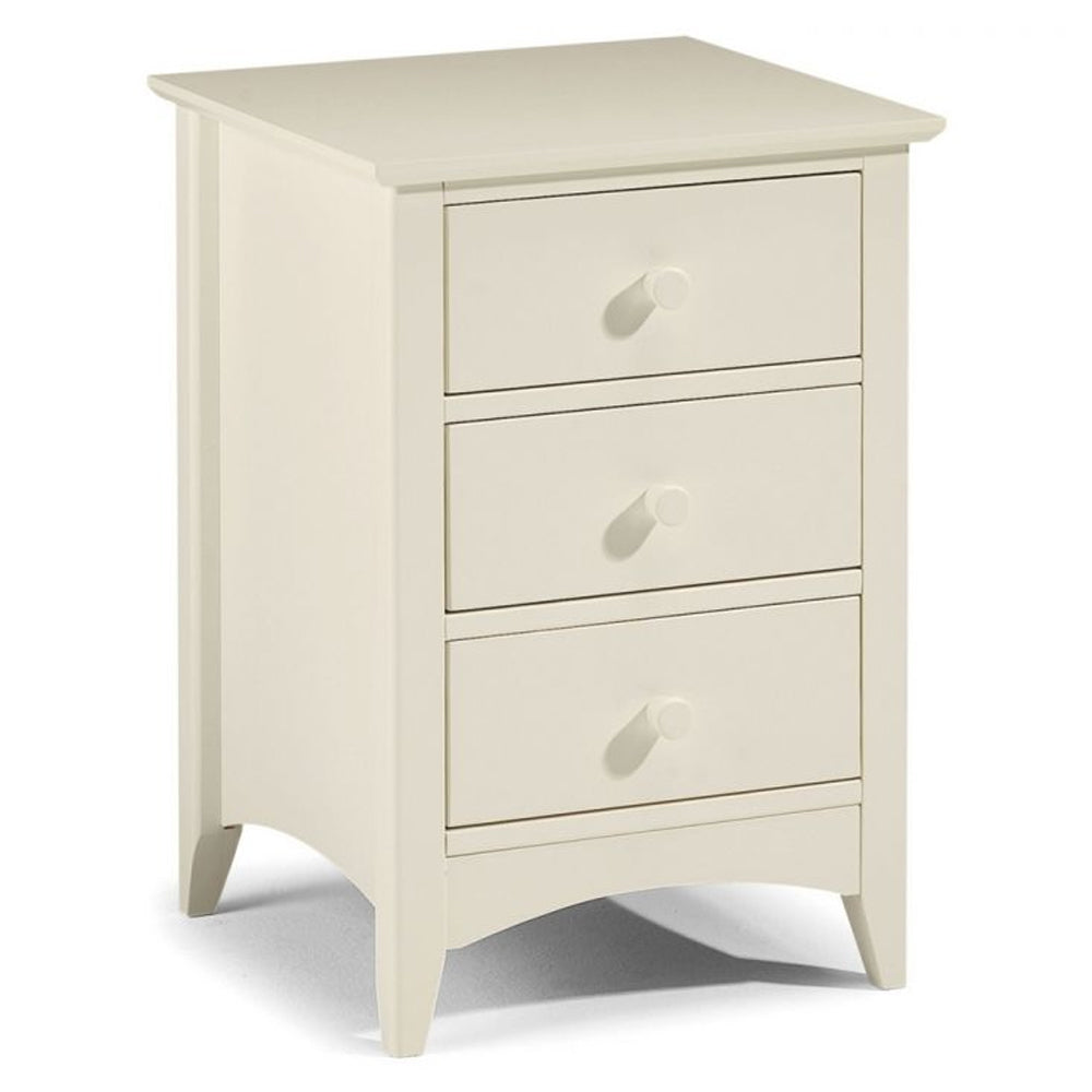 Cameo 3 Drawer Bedside Stone White