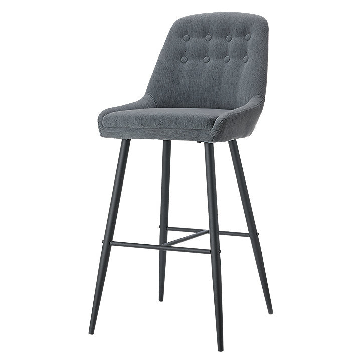 Cambridge Fabric Bar Chair Grey With Black Metal Legs