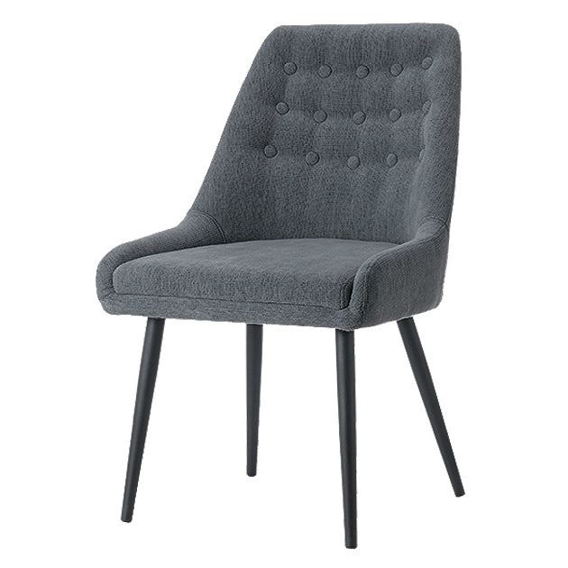 Cambridge Fabric Dining Chair Grey With Black Metal Legs