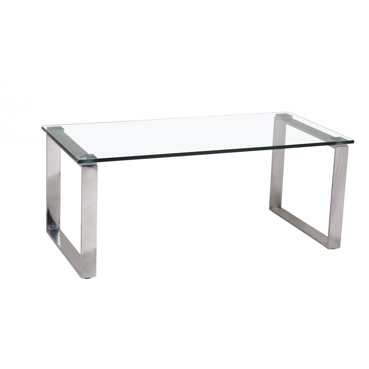 Carter Glass Coffee Table With Stainless Steel Legs