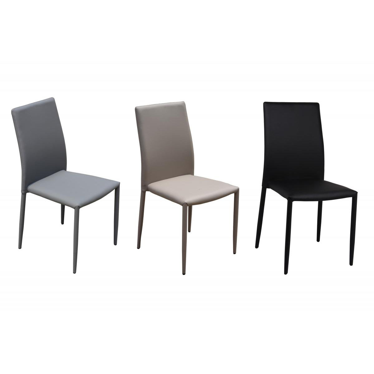 Chatham PU Dining Chair Black With Metal Legs