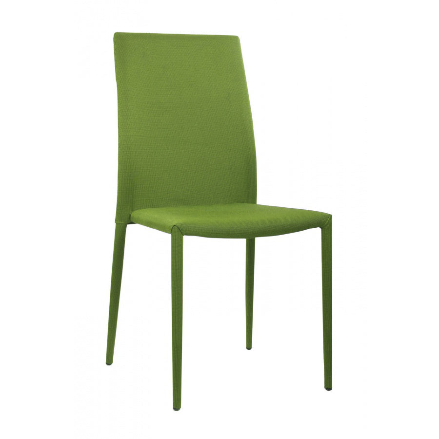 Chatham Fabric Dining Chair Green With Metal Legs