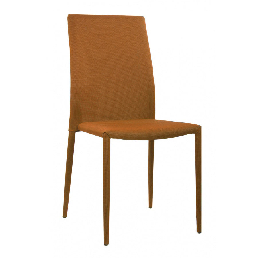 Chatham Fabric Dining Chair Orange With Metal Legs