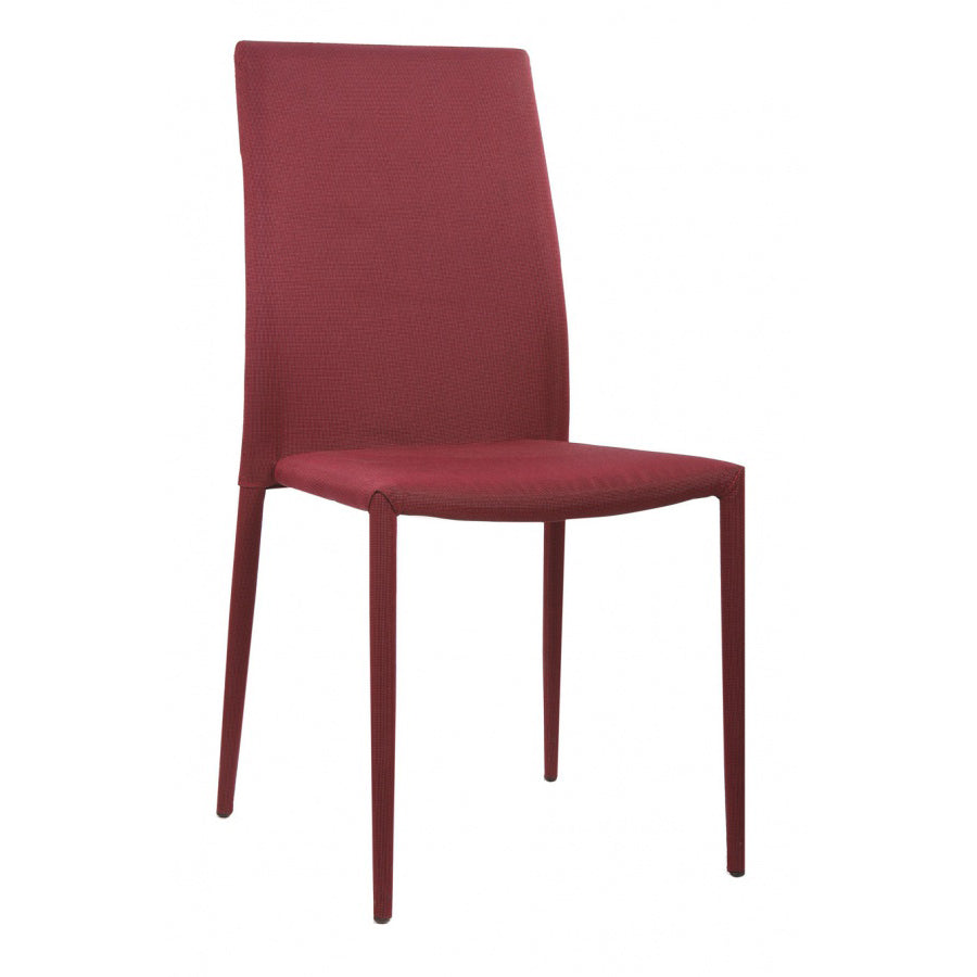 Chatham Fabric Dining Chair Red With Metal Legs