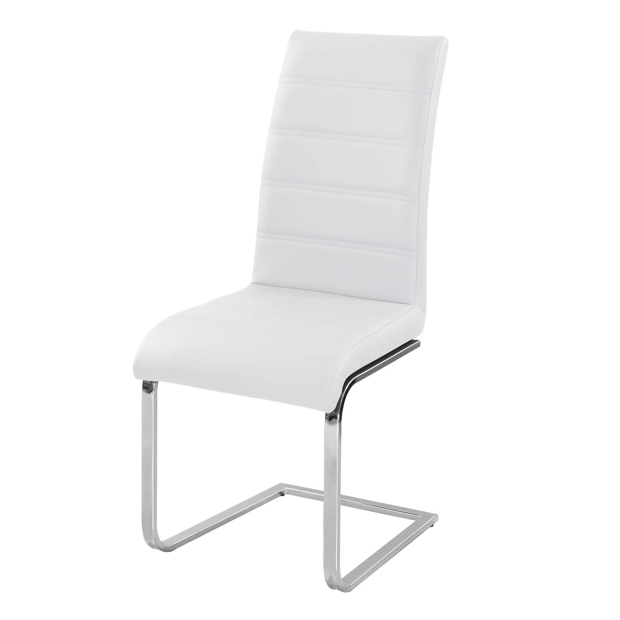 Chiswell PU Chair Chrome And White
