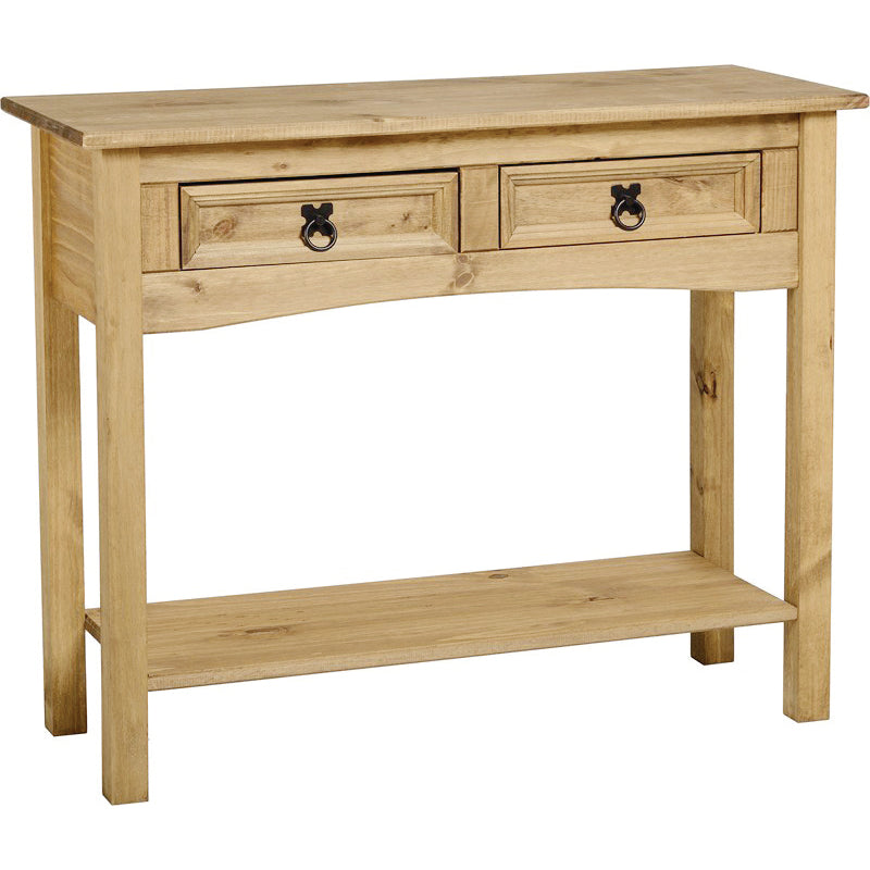 Corona Console Table 2 Drawers With Shelf