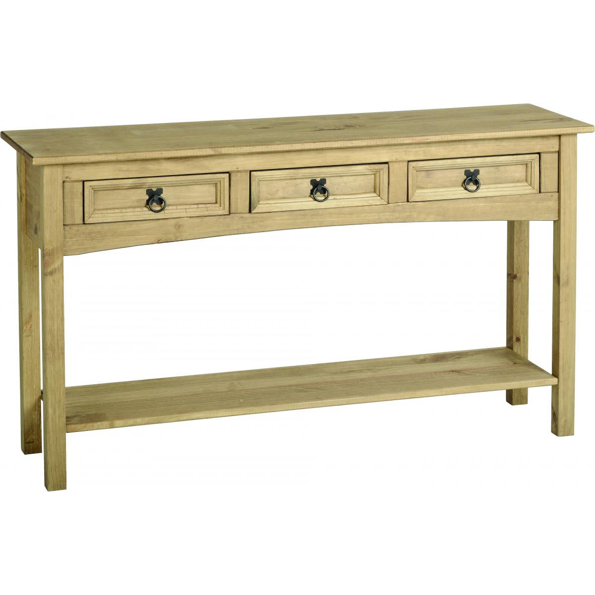 Corona Console Table 3 Drawers With Shelf