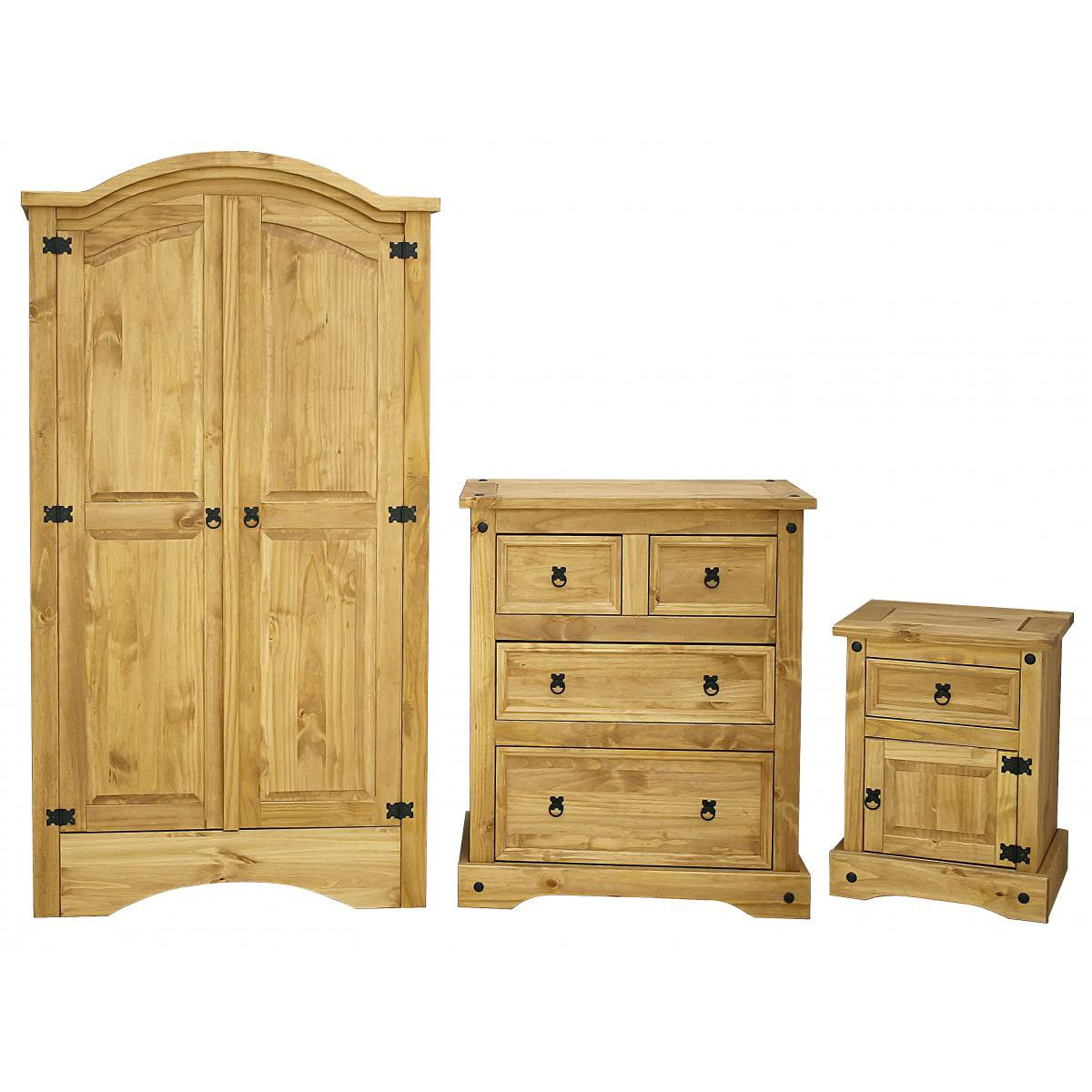 Corona Trio Wardrobe With Chest And Bedside