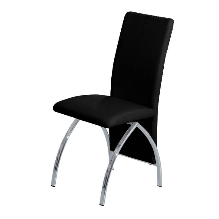 Costilla PU Dining Chair Black And Chrome